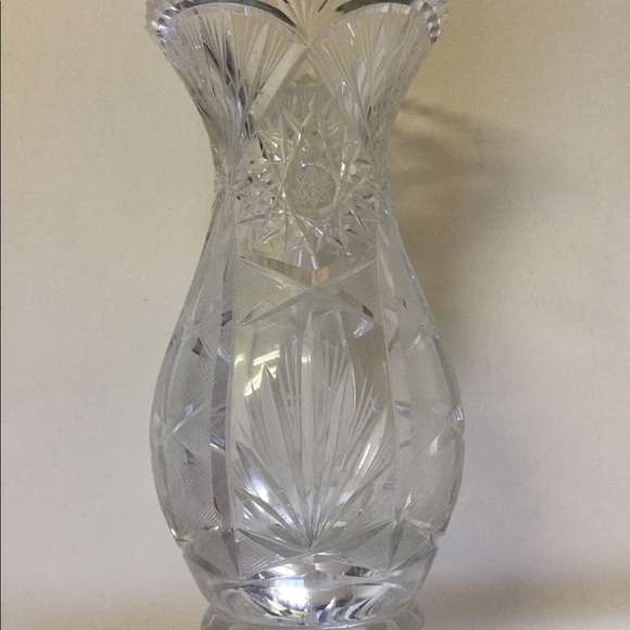 EUROPEAN Antique CRYSTAL GLASS VASE Handmade❤️ - Picture 7 of 8